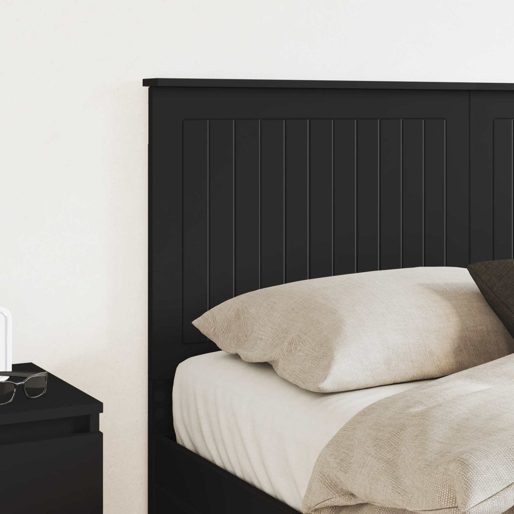 Kopfteil mit Kopfteil Schwarz Eichen-Optik 140 cm Holzwerkstoff