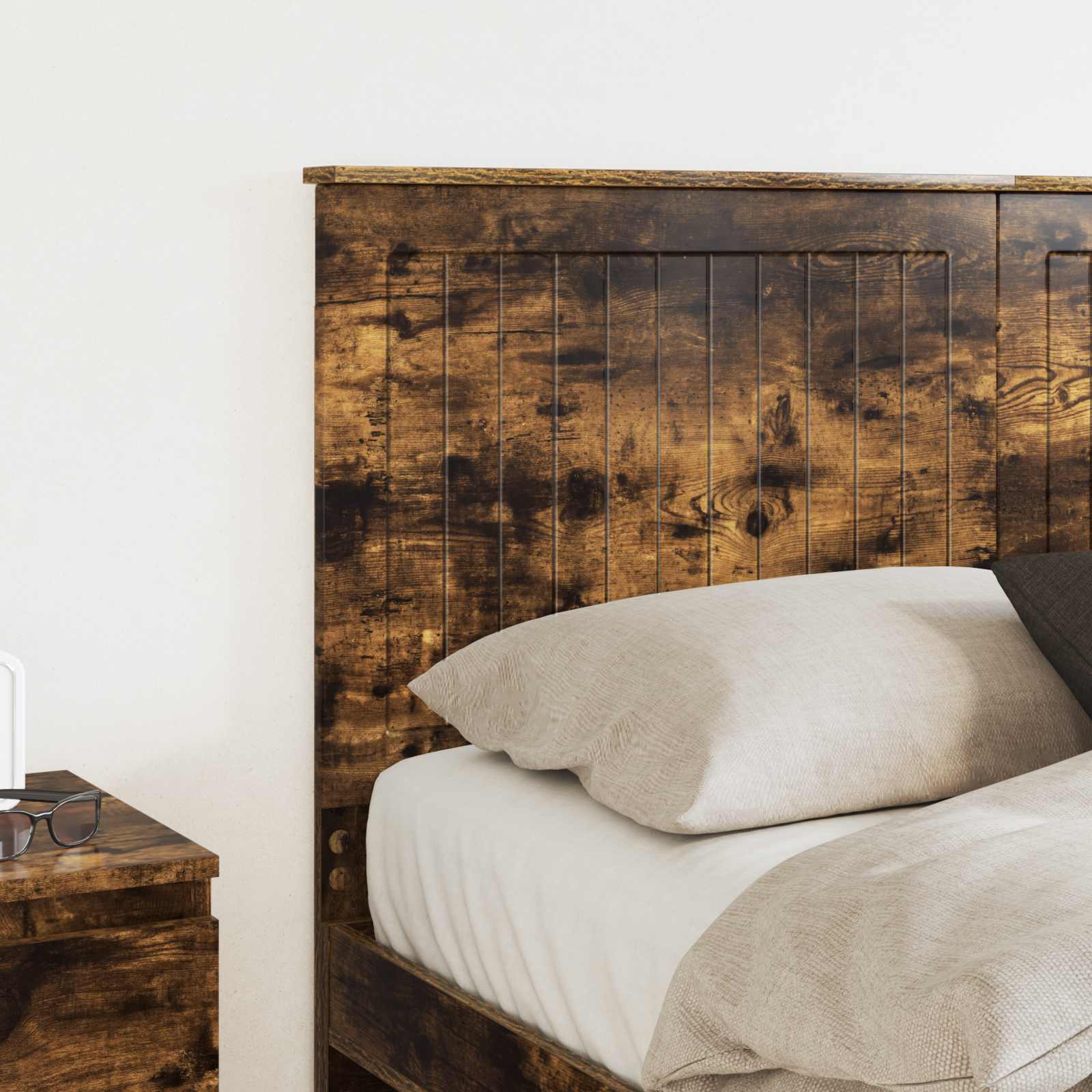 Kopfteil mit Kopfteil Geräucherte Eiche 140 cm Holzwerkstoff