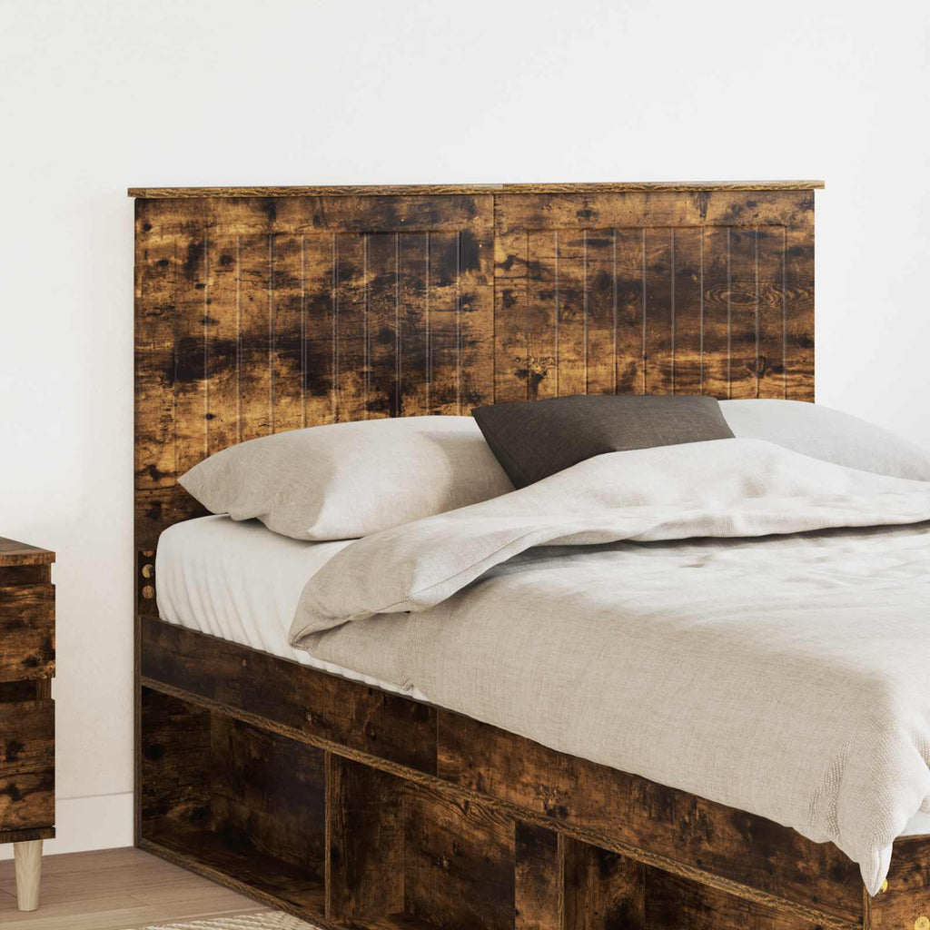 Kopfteil mit Kopfteil Geräucherte Eiche 135 cm Holzwerkstoff