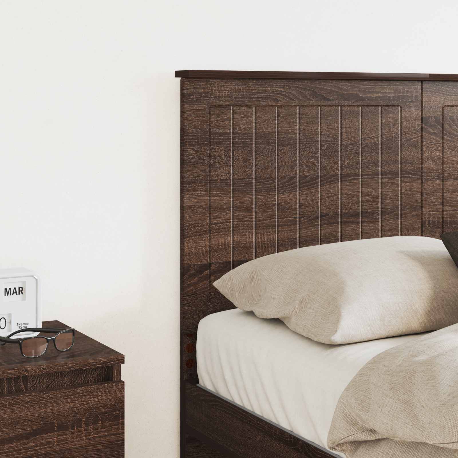 Kopfteil mit Kopfteil Braun Eichen-Optik 135 cm Holzwerkstoff