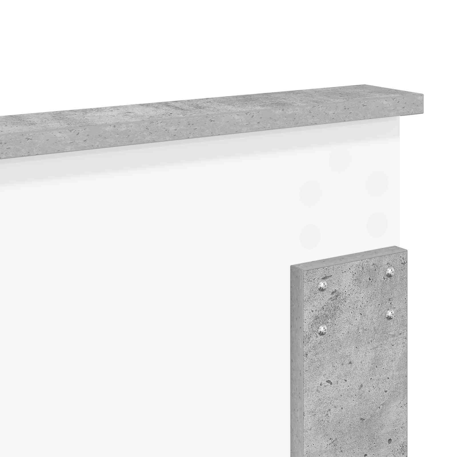 Kopfteil mit Kopfteil Beton Grau 120 cm Holzwerkstoff