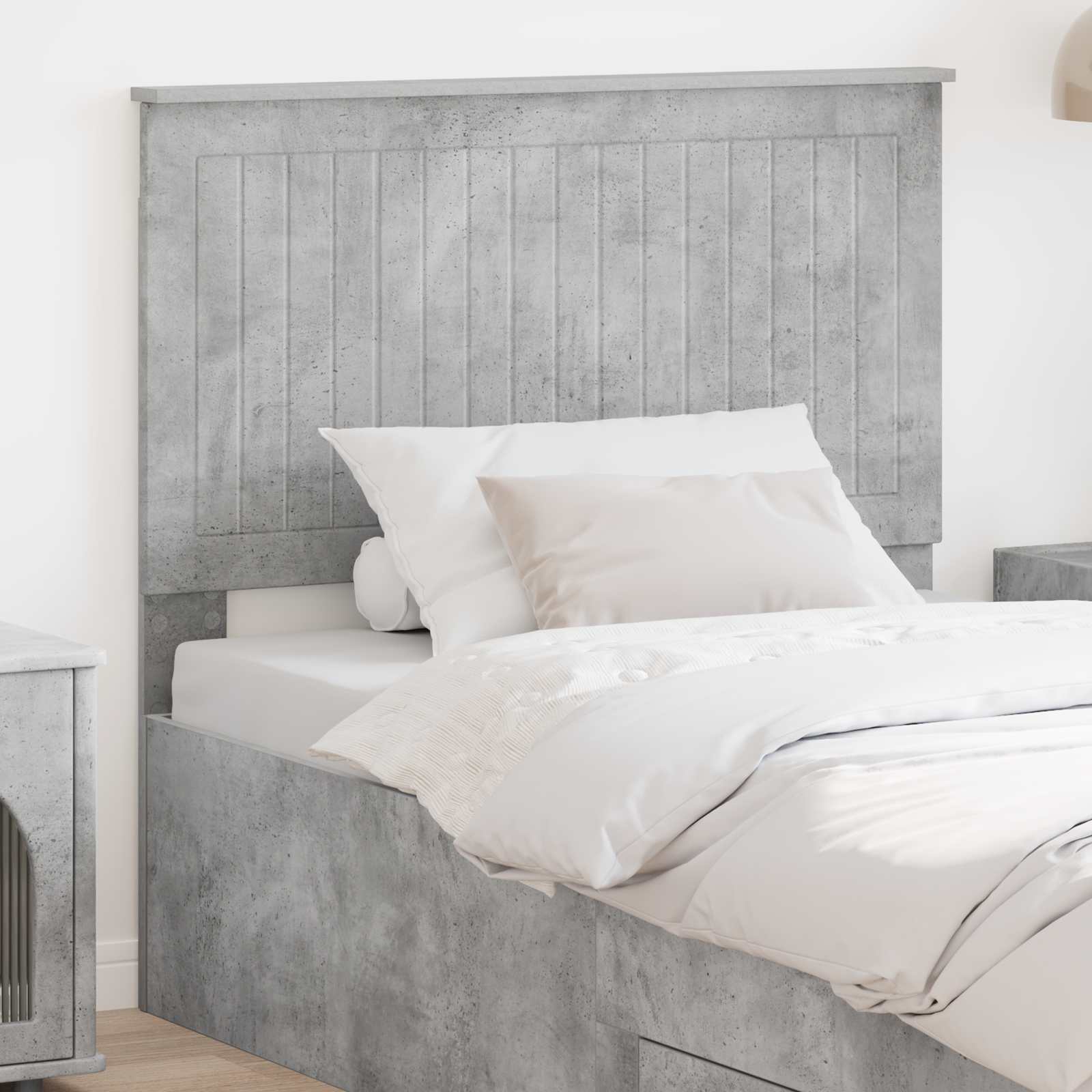 Kopfteil mit Kopfteil Beton Grau 100 cm Holzwerkstoff