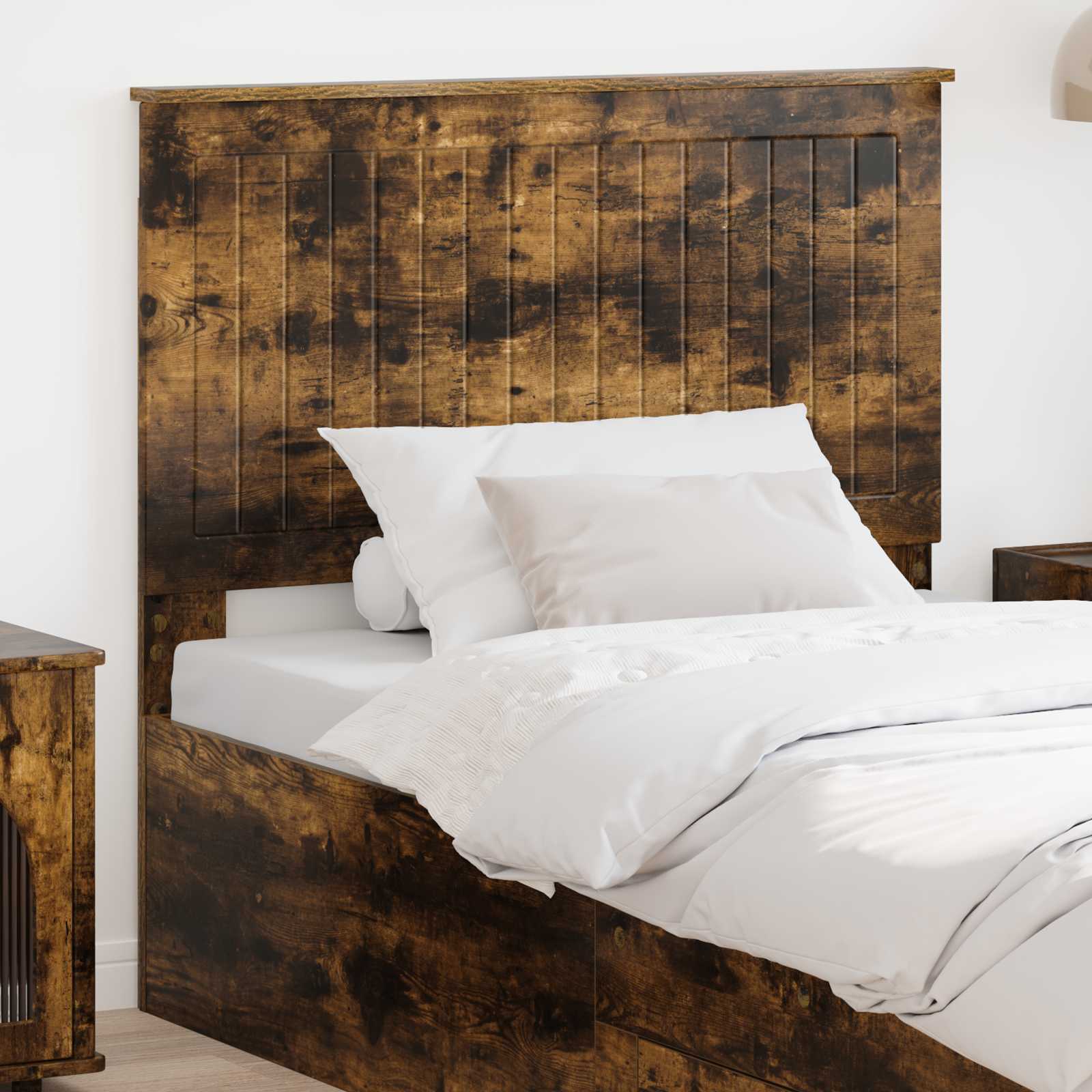 Kopfteil mit Kopfteil Geräucherte Eiche 100 cm Holzwerkstoff