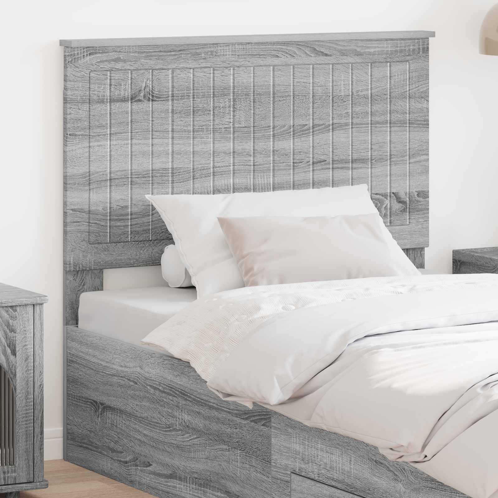 Kopfteil mit Kopfteil Graues Sonoma 100 cm Holzwerkstoff