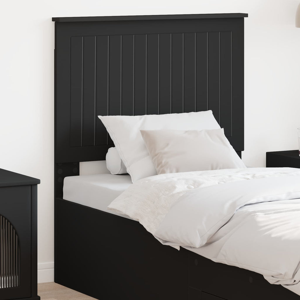 Kopfteil mit Kopfteil Schwarz Eichen-Optik 80 cm Holzwerkstoff