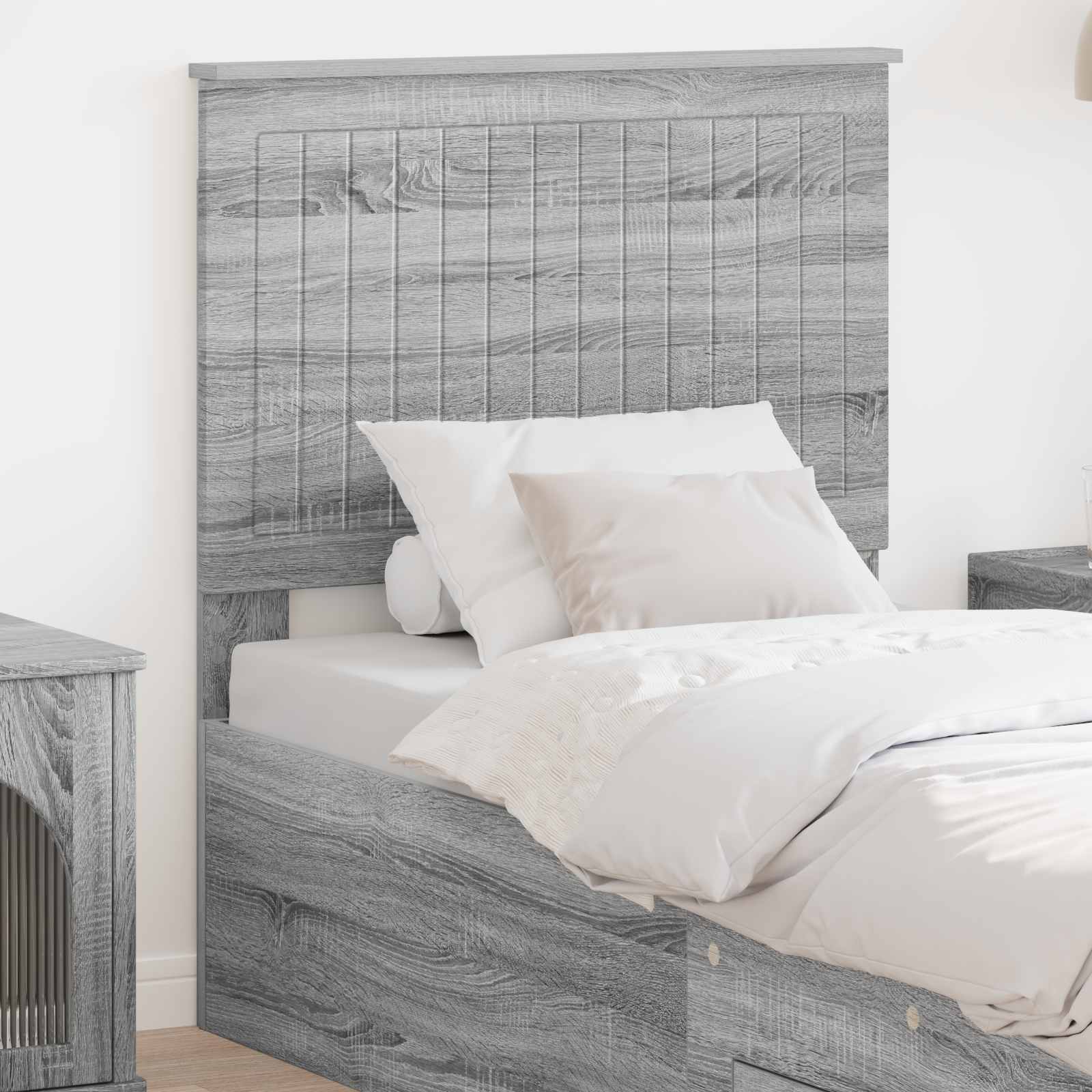 Kopfteil mit Kopfteil Graues Sonoma 80 cm Holzwerkstoff