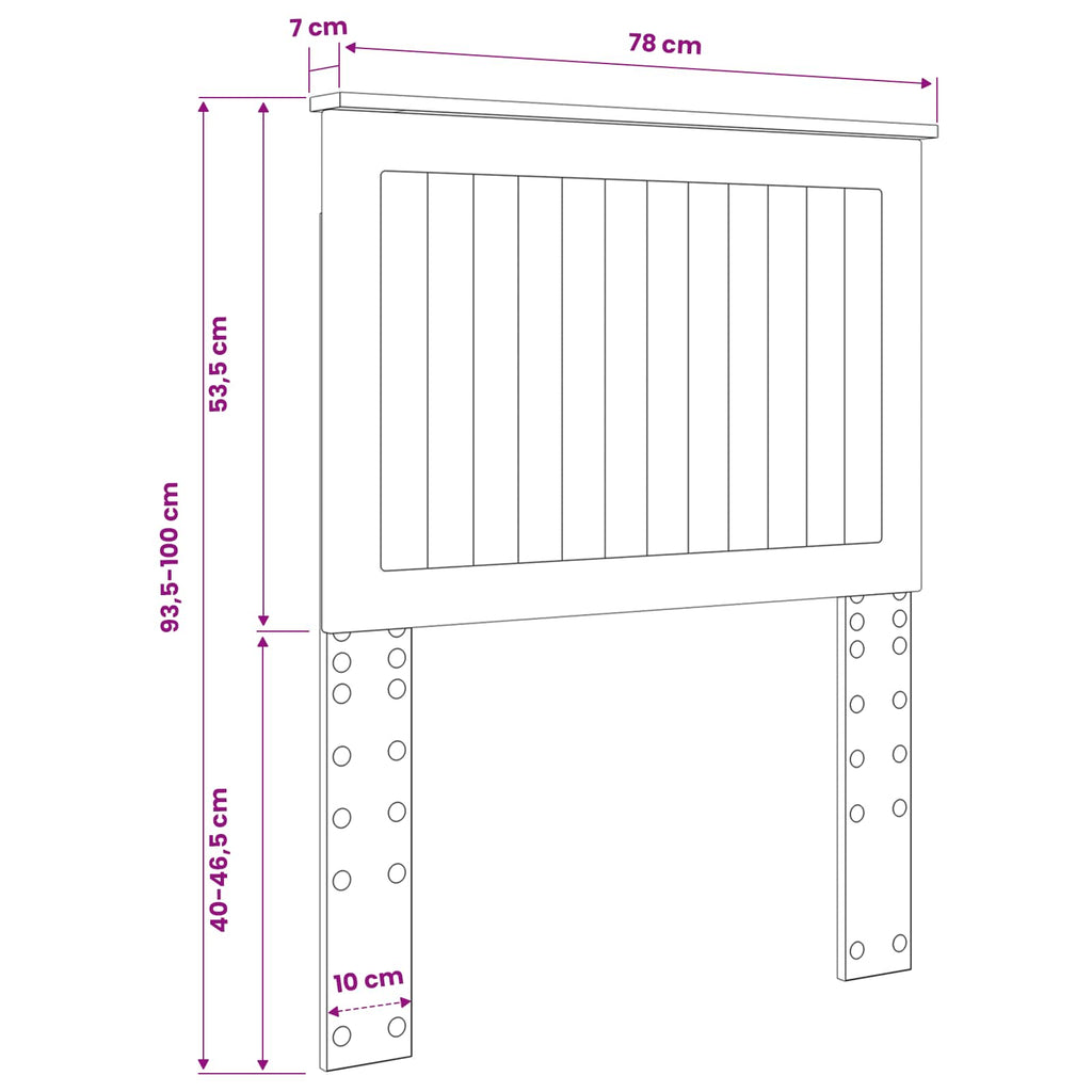 Kopfteil mit Kopfteil Braun Eichen-Optik 75 cm Holzwerkstoff