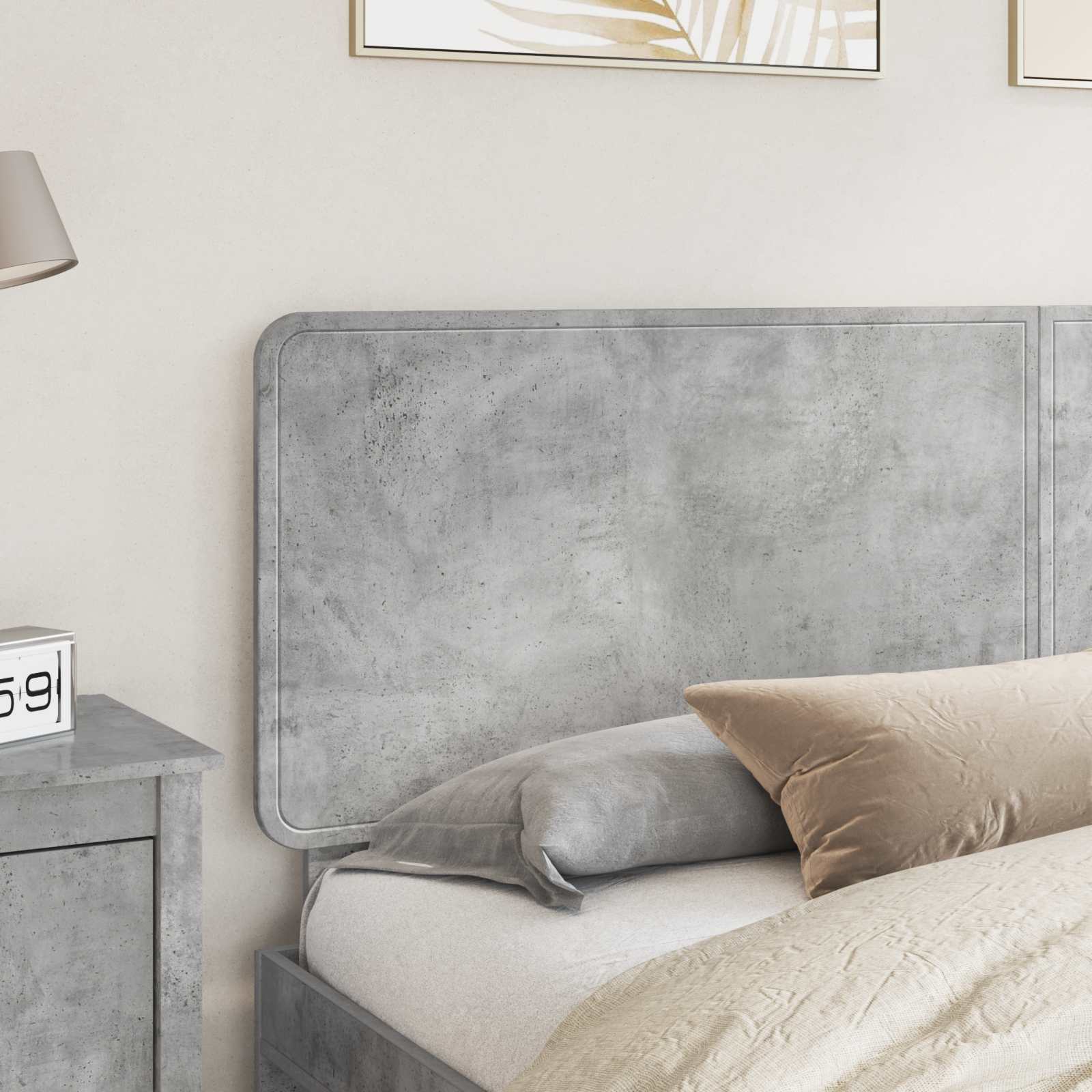 Kopfteil Beton Grau Holzwerkstoff