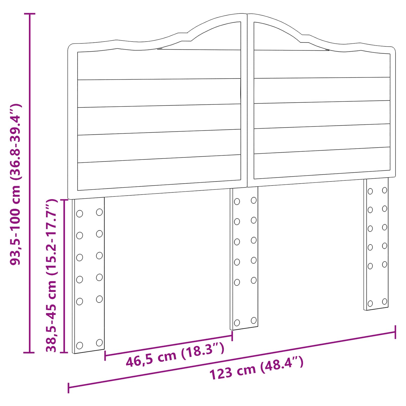 Kopfteil Geräucherte Eiche Holzwerkstoff
