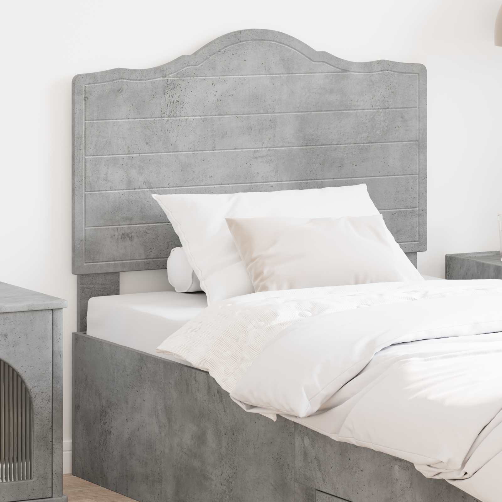 Kopfteil Beton Grau Holzwerkstoff