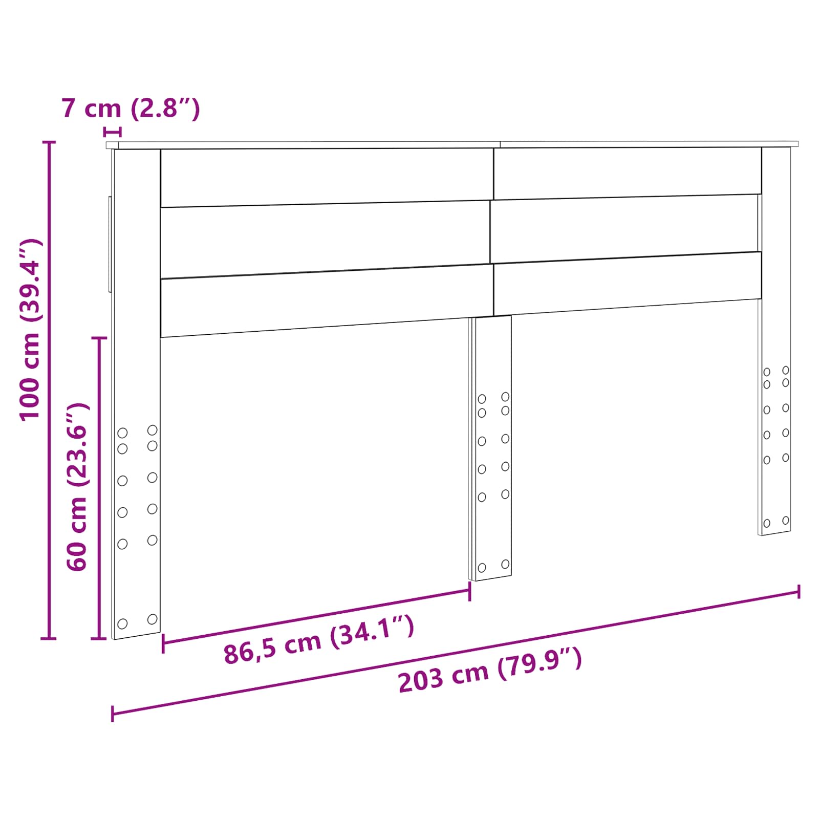Kopfteil Weiß Holzwerkstoff