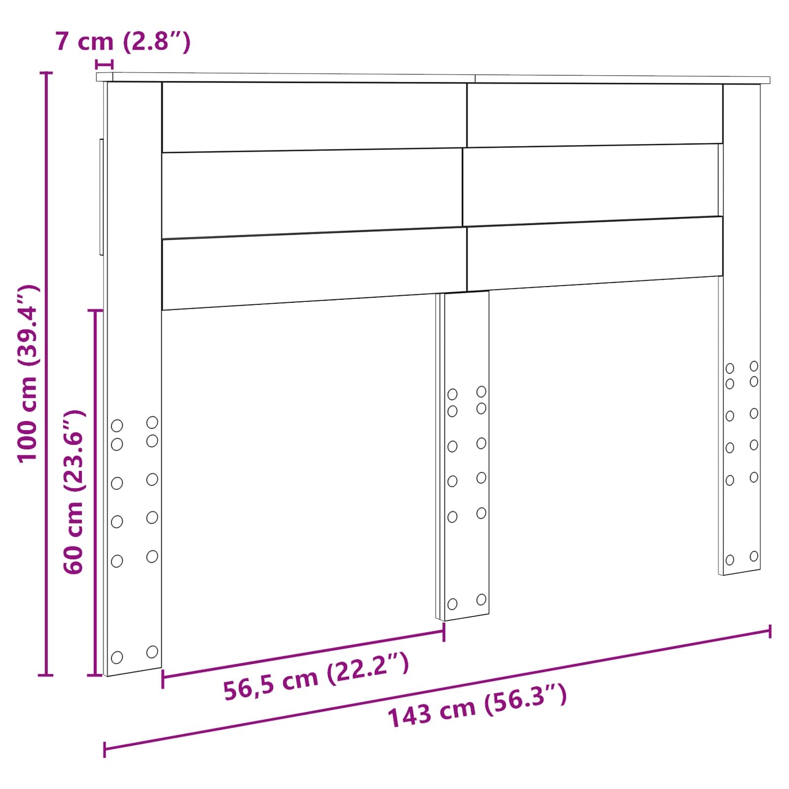 Kopfteil Beton Grau Holzwerkstoff