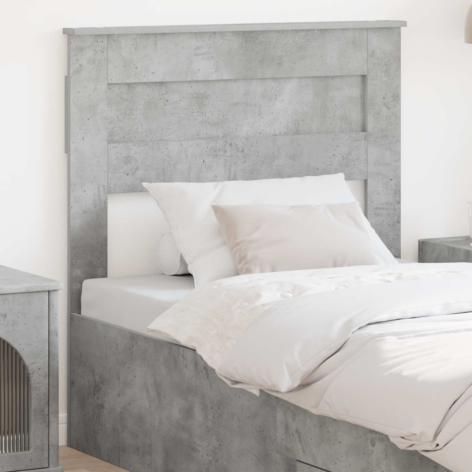 Kopfteil Beton Grau Holzwerkstoff