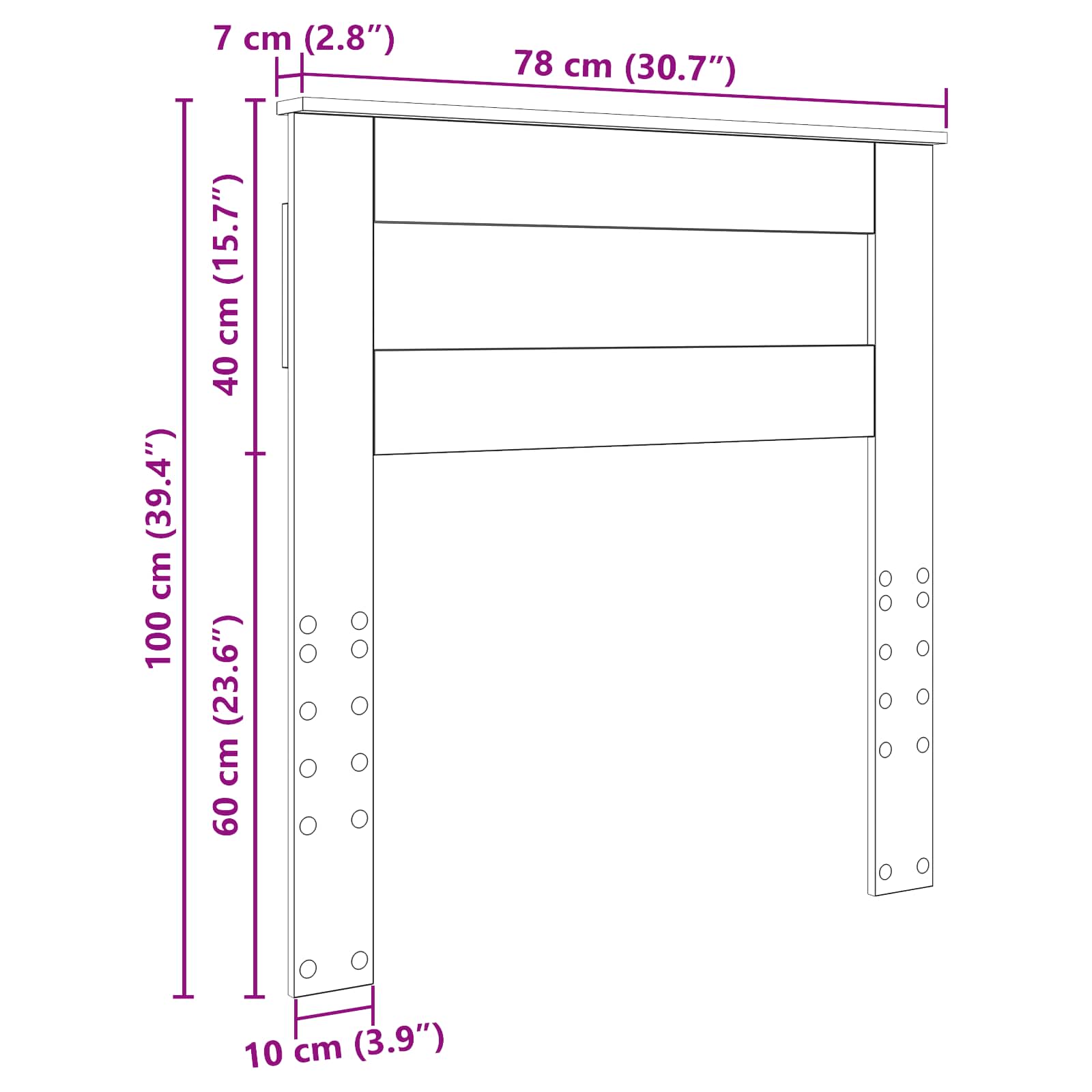 Kopfteil Graues Sonoma Holzwerkstoff