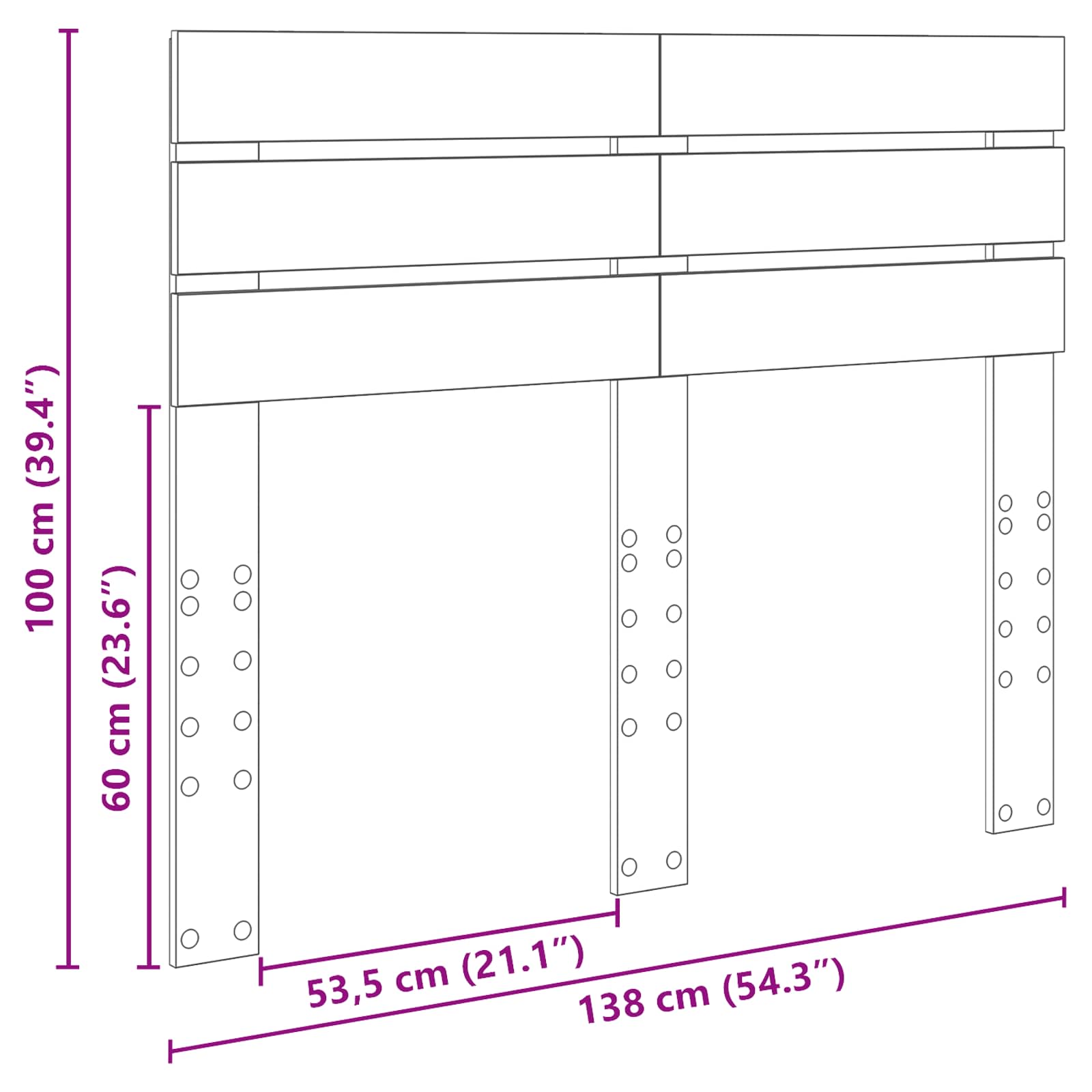 Kopfteil Beton Grau Holzwerkstoff