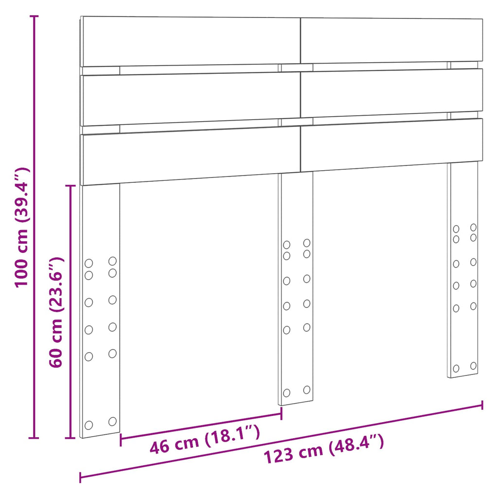Kopfteil Beton Grau Holzwerkstoff
