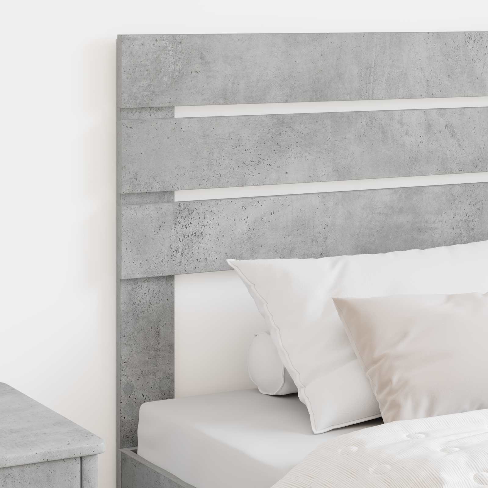 Kopfteil Beton Grau Holzwerkstoff