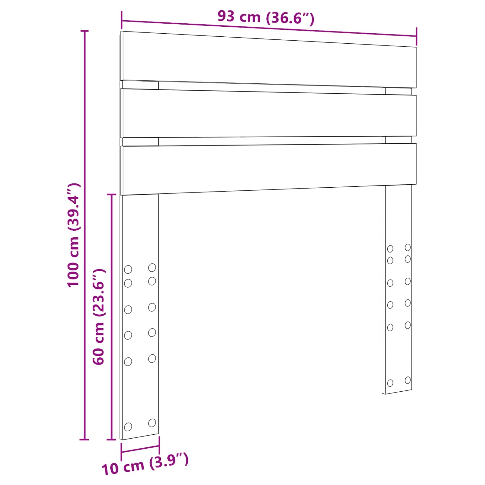 Kopfteil Beton Grau Holzwerkstoff
