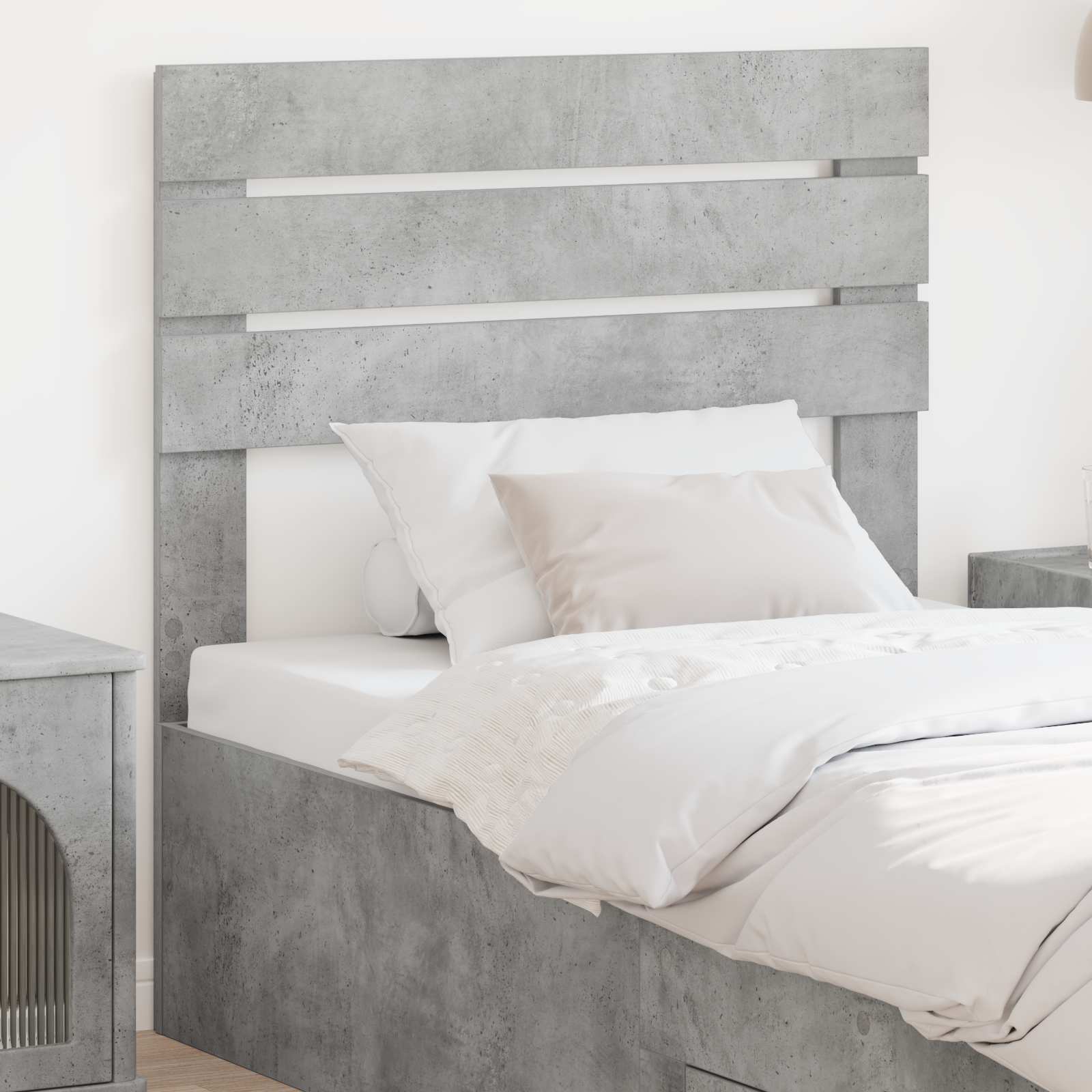 Kopfteil Beton Grau Holzwerkstoff