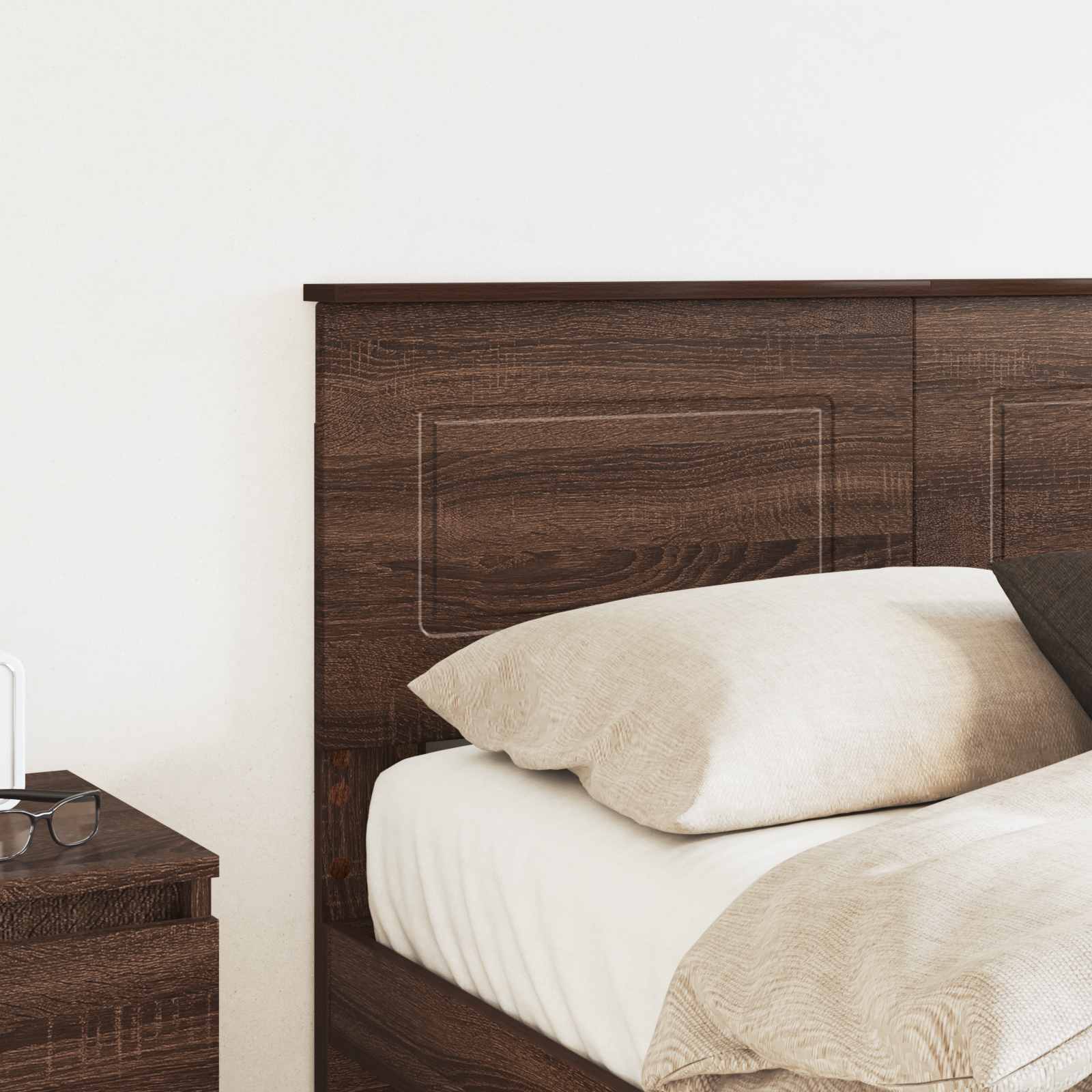 Kopfteil Braun Eichen-Optik Holzwerkstoff