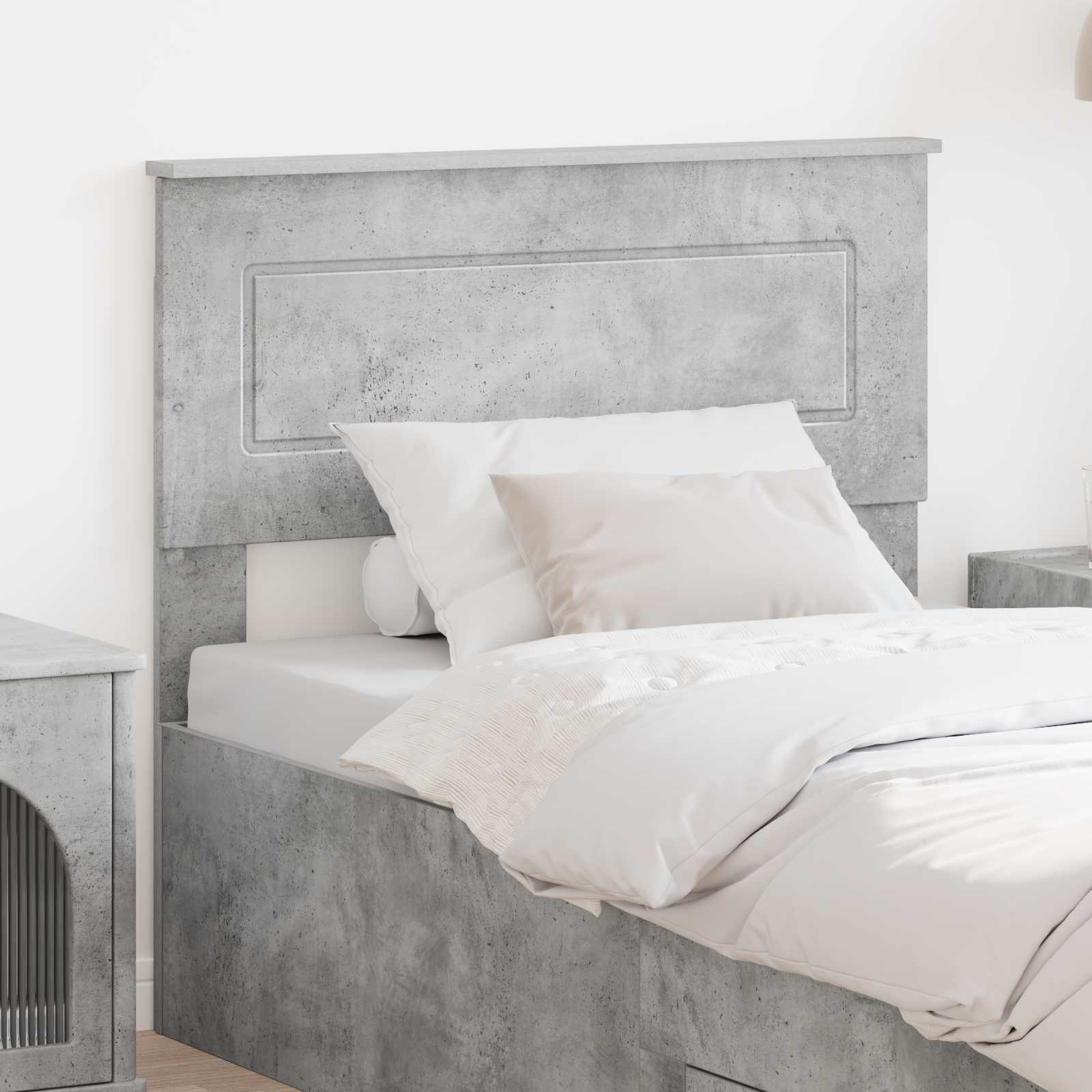 Kopfteil Beton Grau Holzwerkstoff