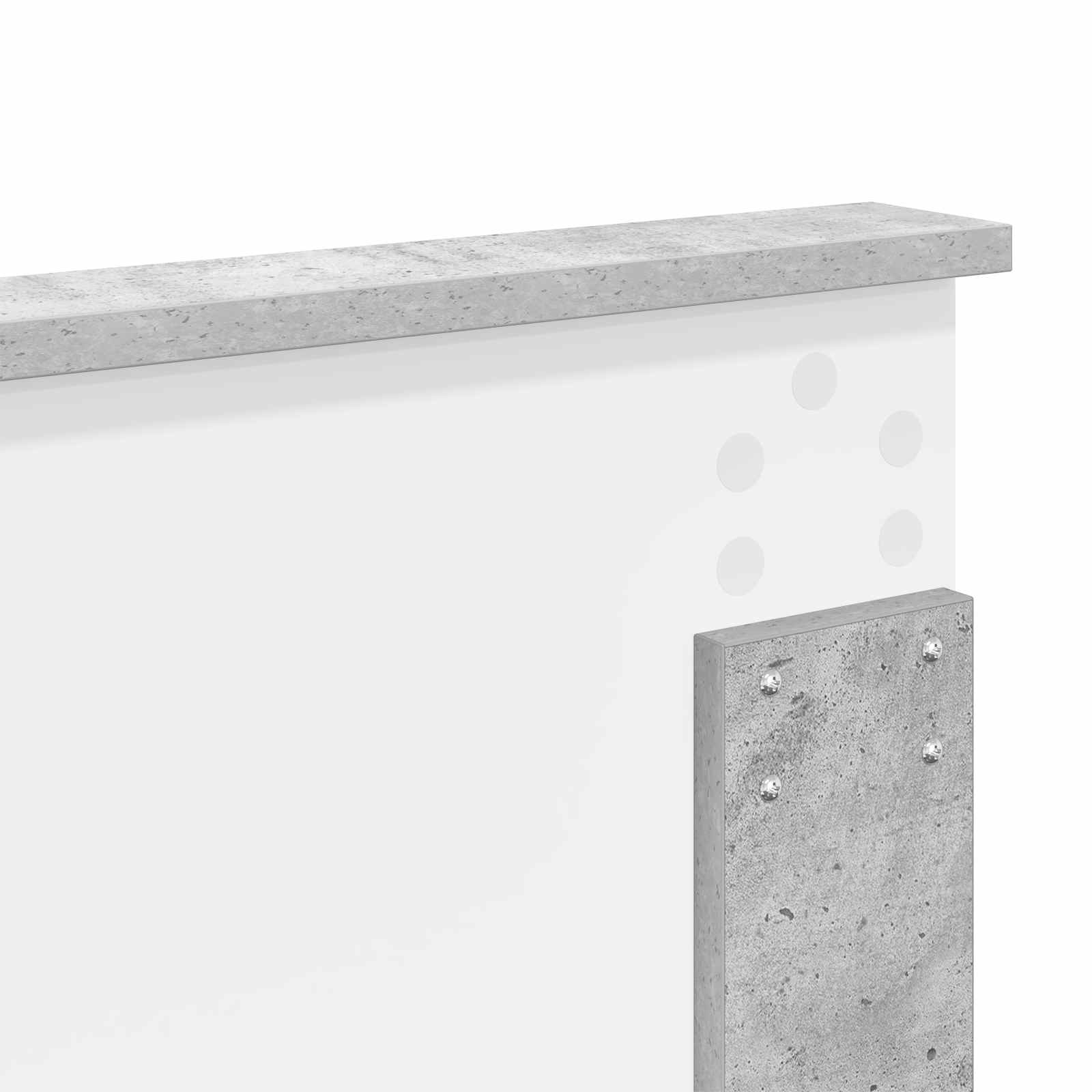 Kopfteil Beton Grau Holzwerkstoff