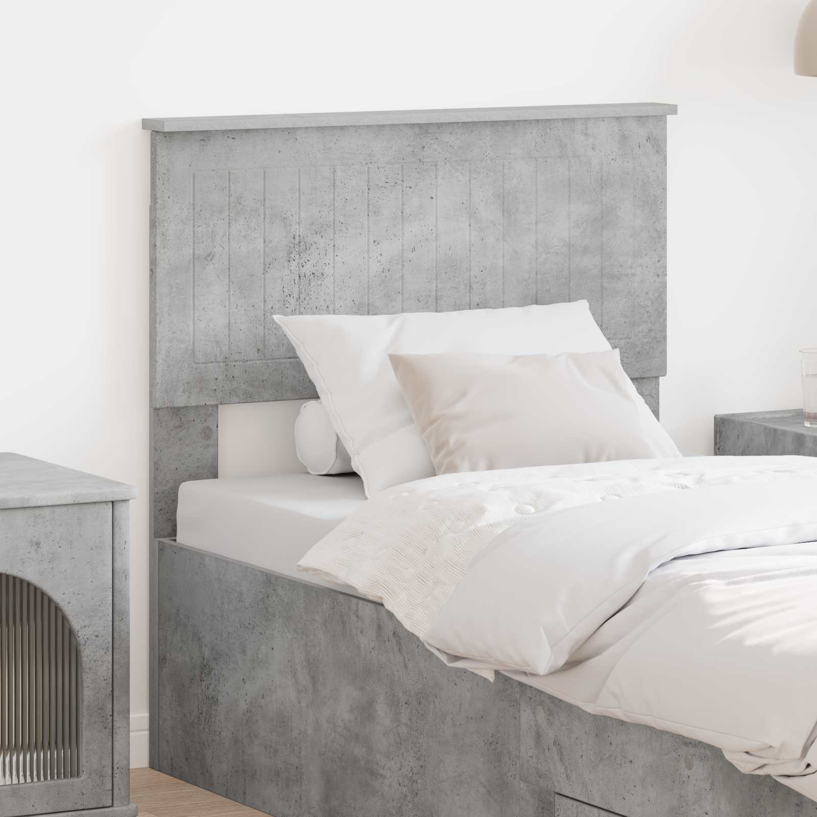 Kopfteil Beton Grau Holzwerkstoff
