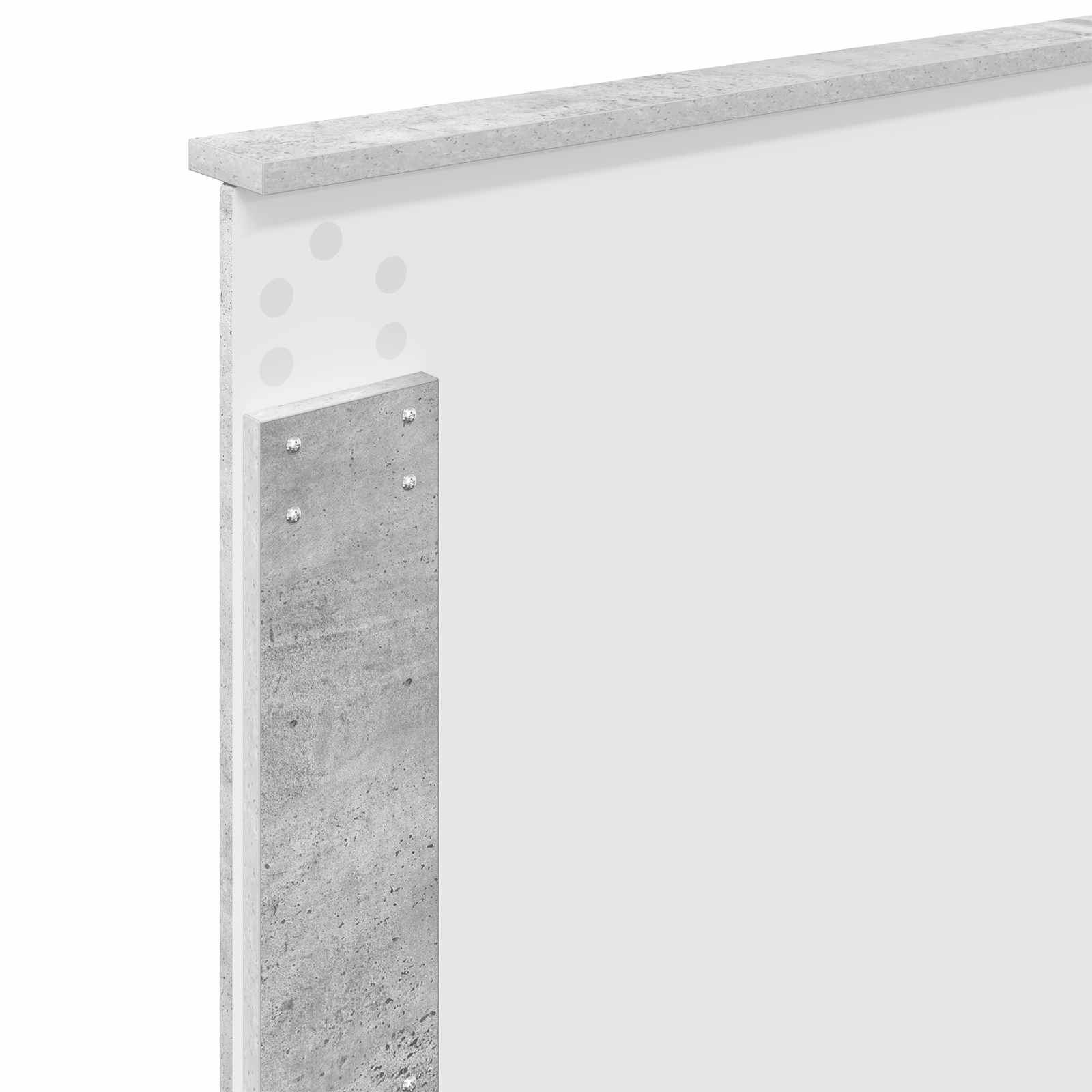 Kopfteil Beton Grau Holzwerkstoff