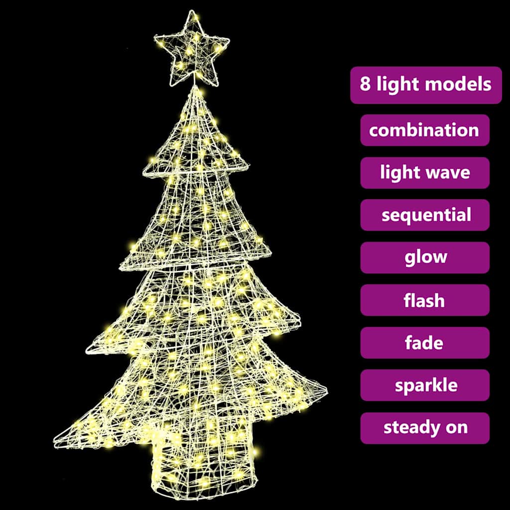 Weihnachtsbaum mit 100 LEDs Warmweiß 120 cm Acryl