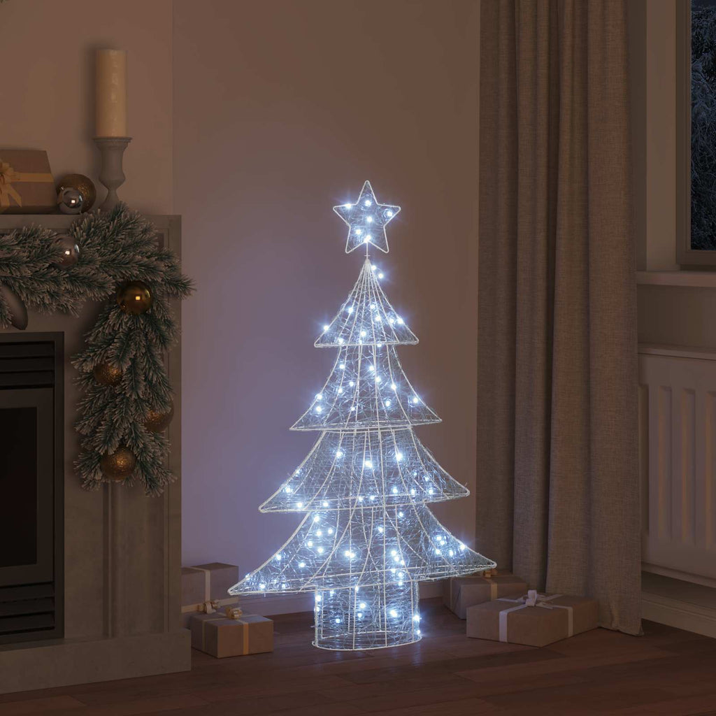 Weihnachtsbaum mit 100 LEDs Kaltweiß 120 cm Acryl