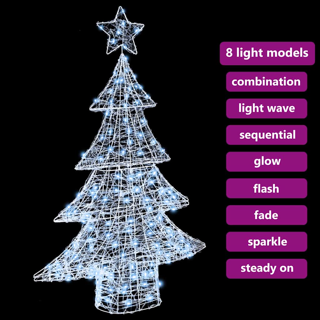 Weihnachtsbaum mit 100 LEDs Kaltweiß 120 cm Acryl