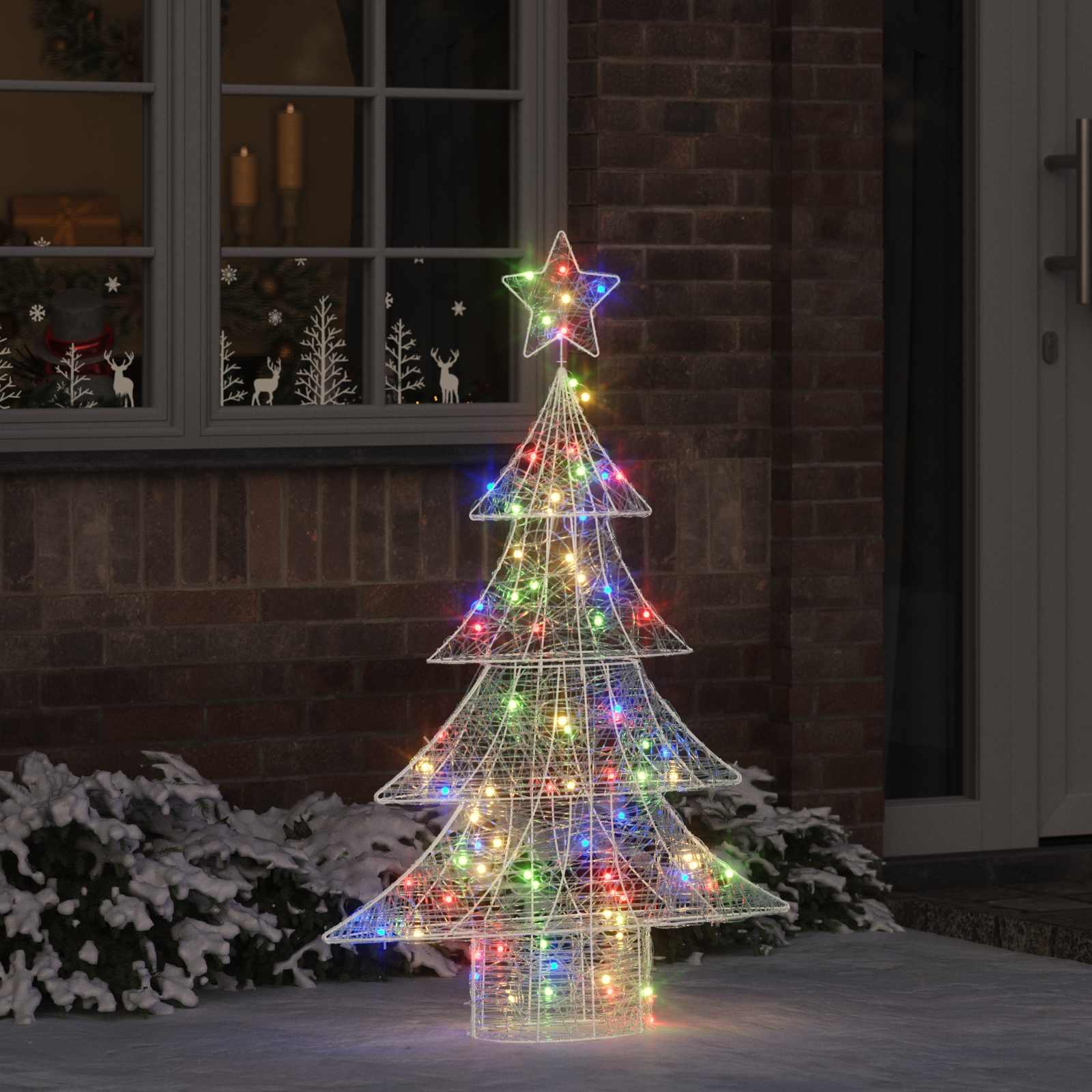 Weihnachtsbaum mit 100 LEDs Mehrfarbig 120 cm Acryl