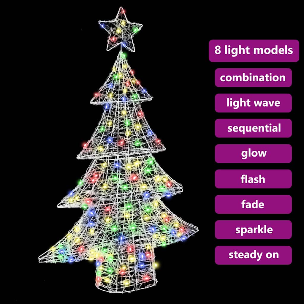 Weihnachtsbaum mit 100 LEDs Mehrfarbig 120 cm Acryl