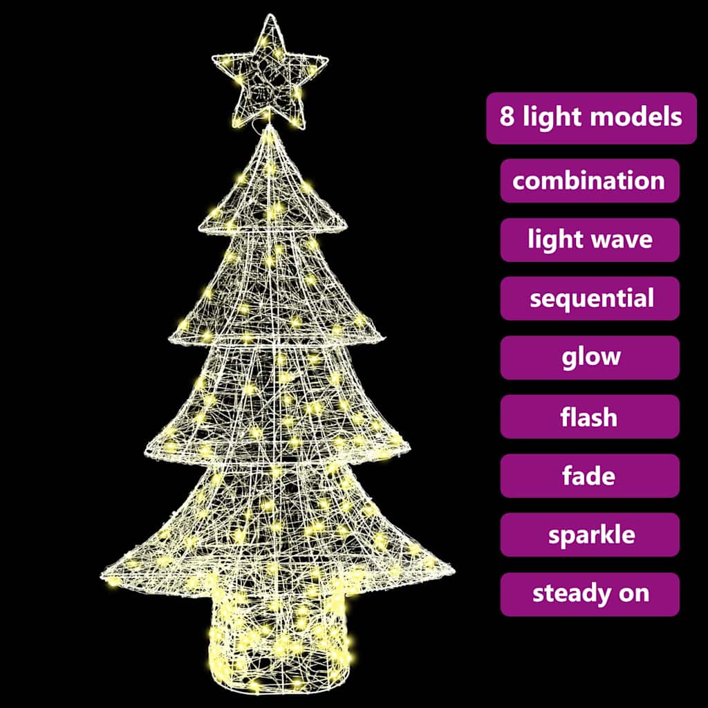 Weihnachtsbaum mit 160 LEDs Warmweiß 150 cm Acryl