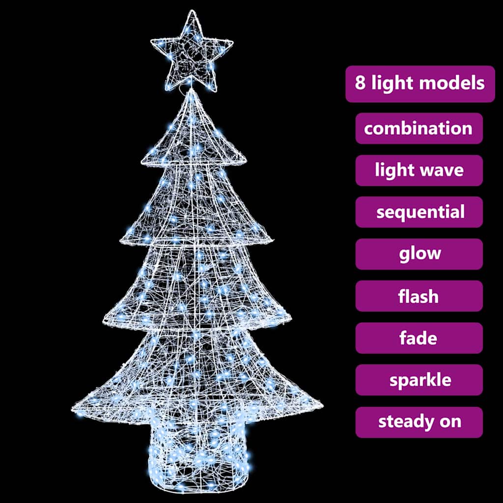 Weihnachtsbaum mit 160 LEDs Kaltweiß 150 cm Acryl