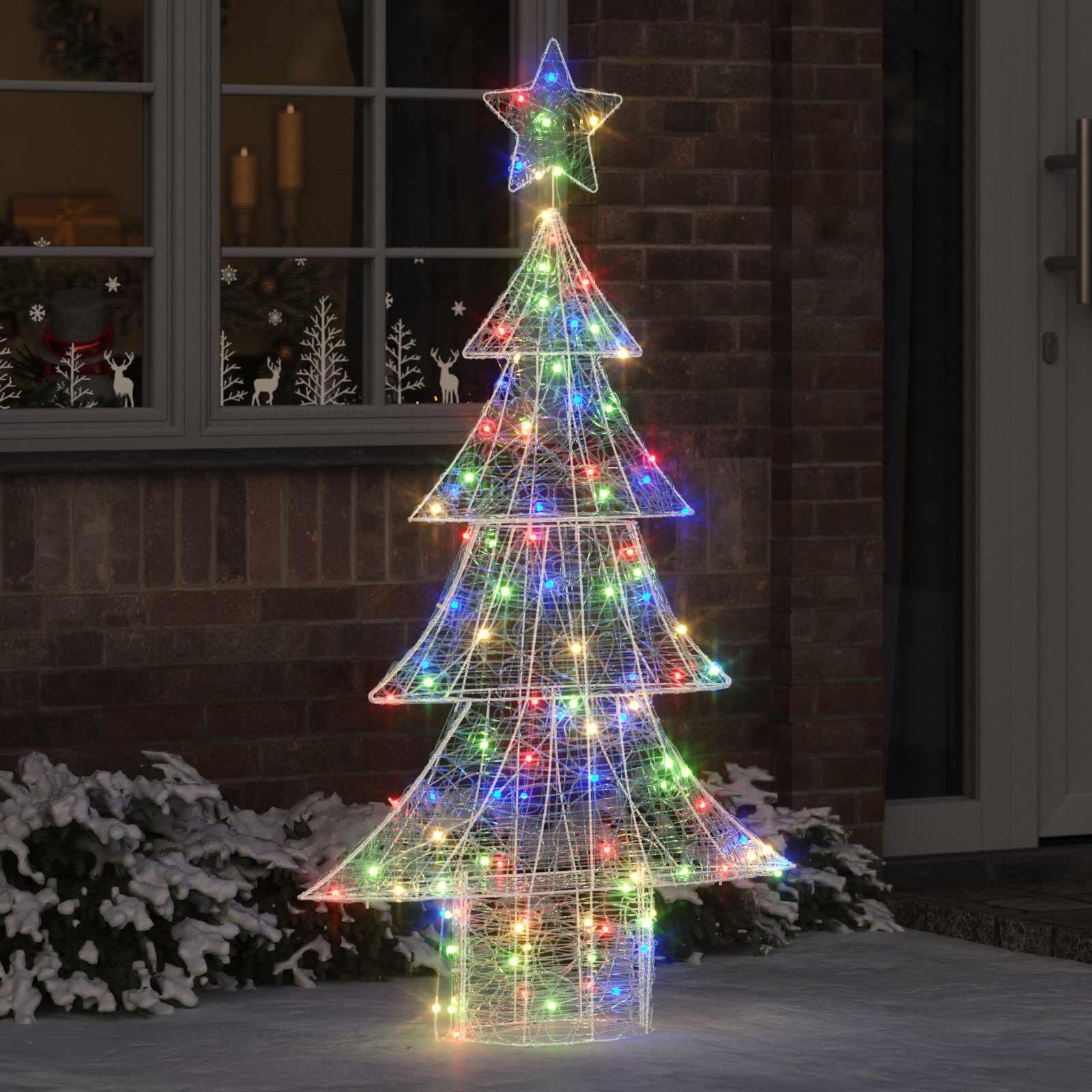 Weihnachtsbaum mit 160 LEDs Mehrfarbig 150 cm Acryl
