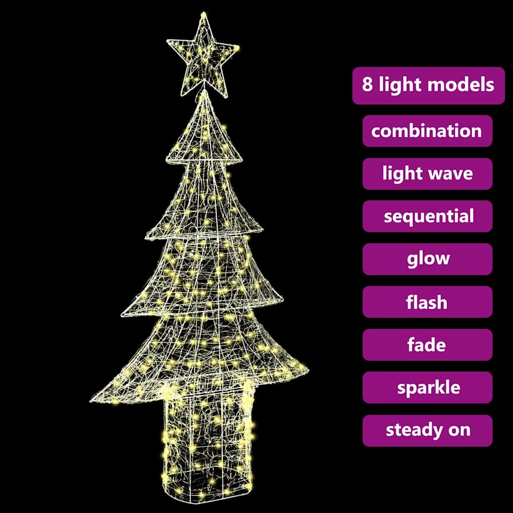 Weihnachtsbaum mit 240 LEDs Warmweiß 150 cm Acryl