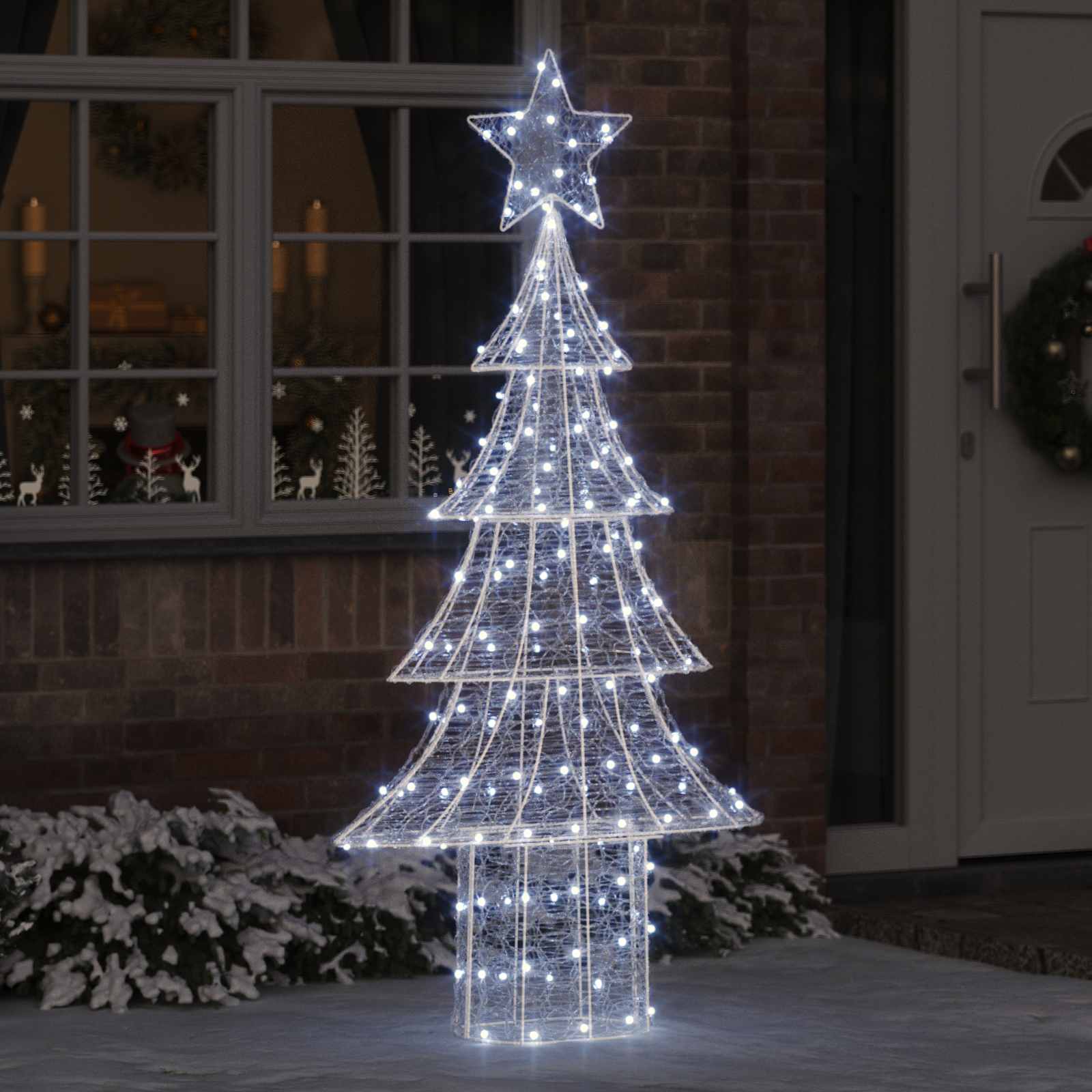 Weihnachtsbaum mit 240 LEDs Kaltweiß 180 cm Acryl