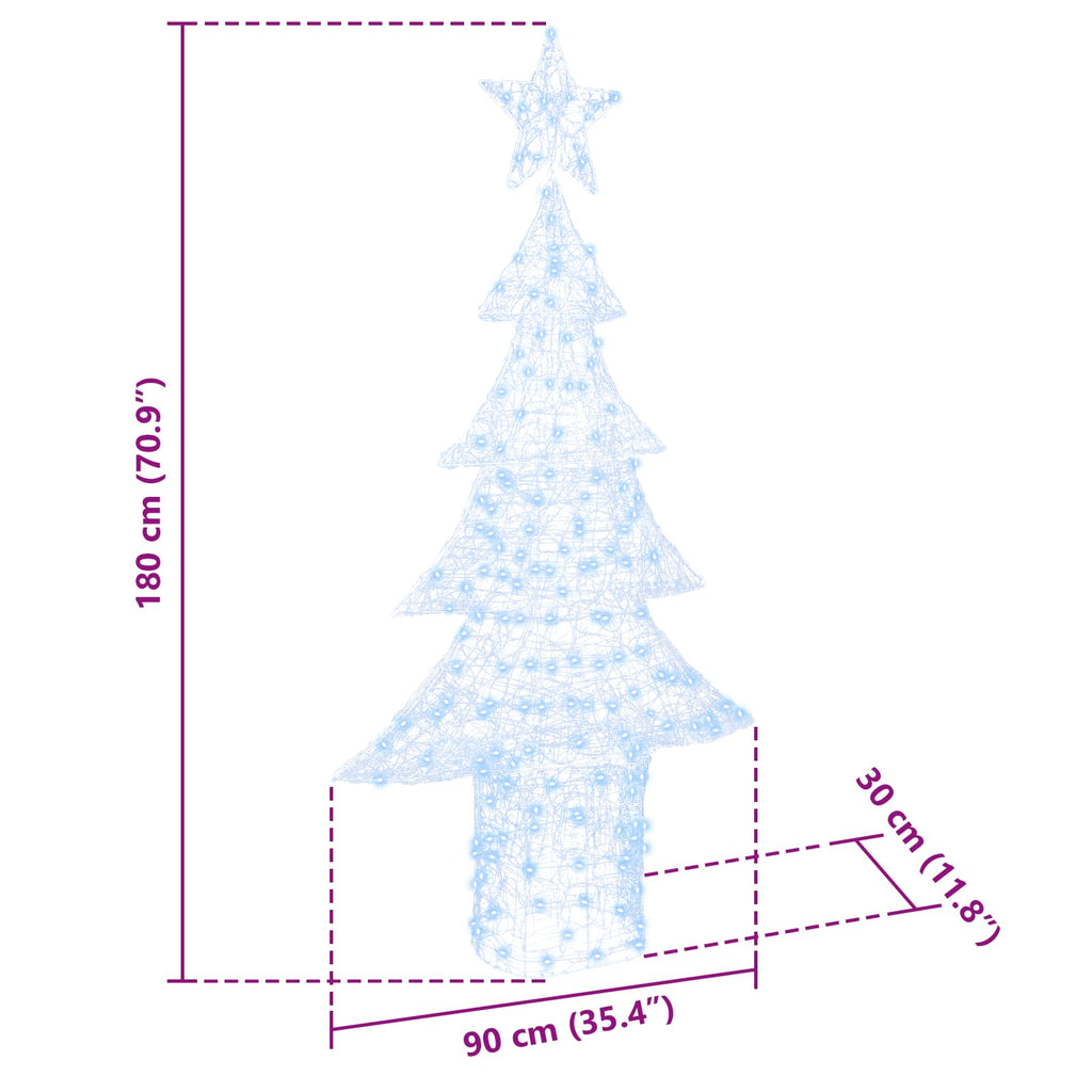 Weihnachtsbaum mit 240 LEDs Kaltweiß 180 cm Acryl