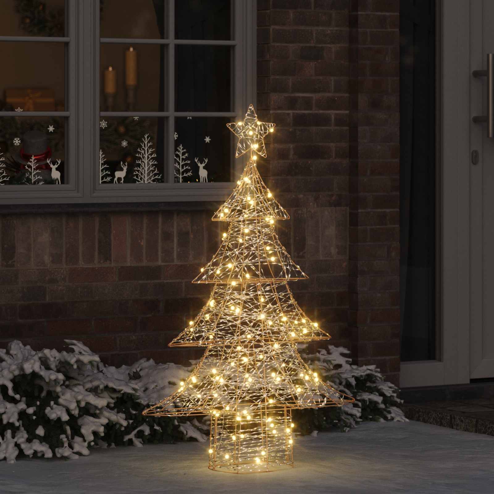 Weihnachtsbaum mit 120 LEDs Warmweiß 120,5 cm PET