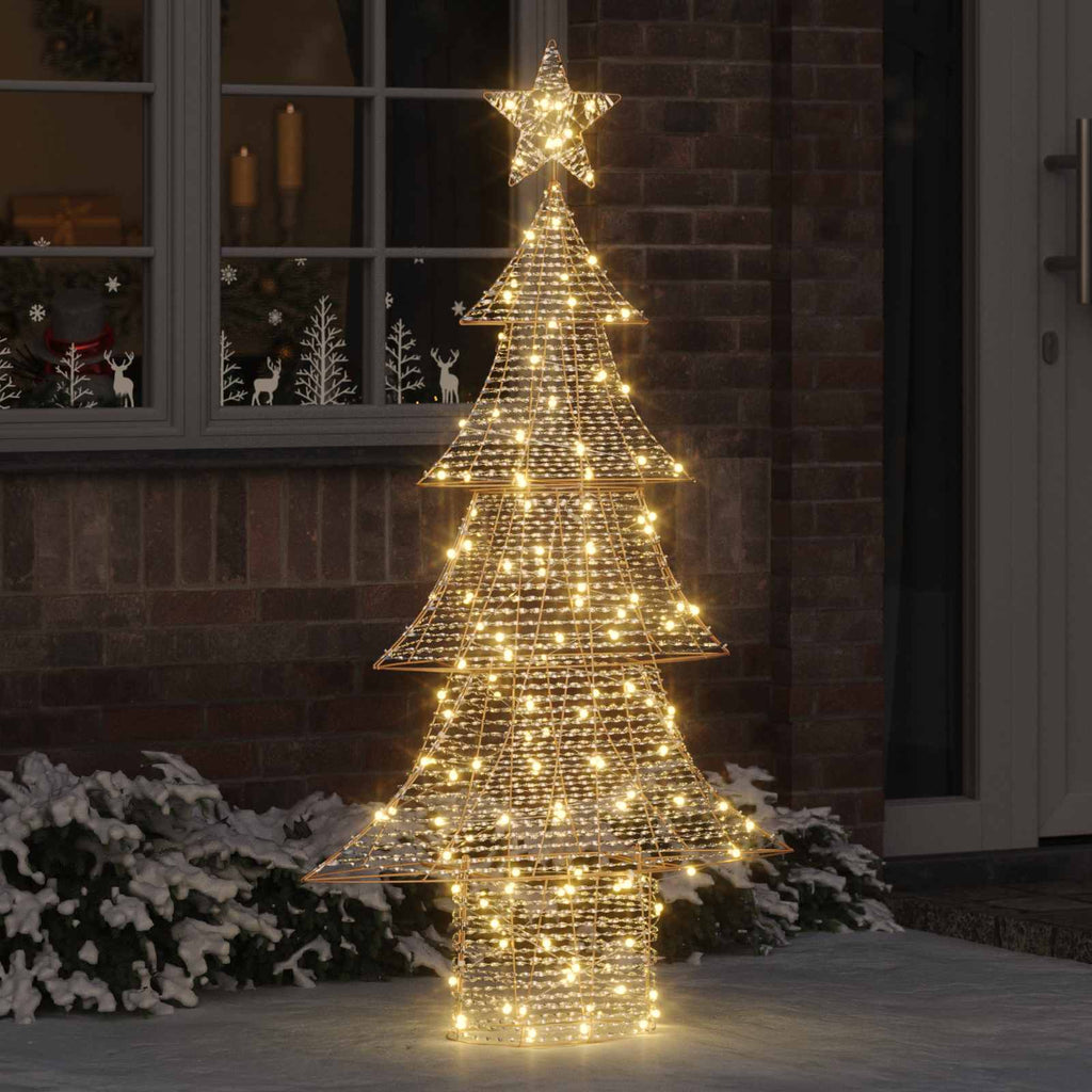 Weihnachtsbaum mit 160 LEDs Warmweiß 151 cm PET