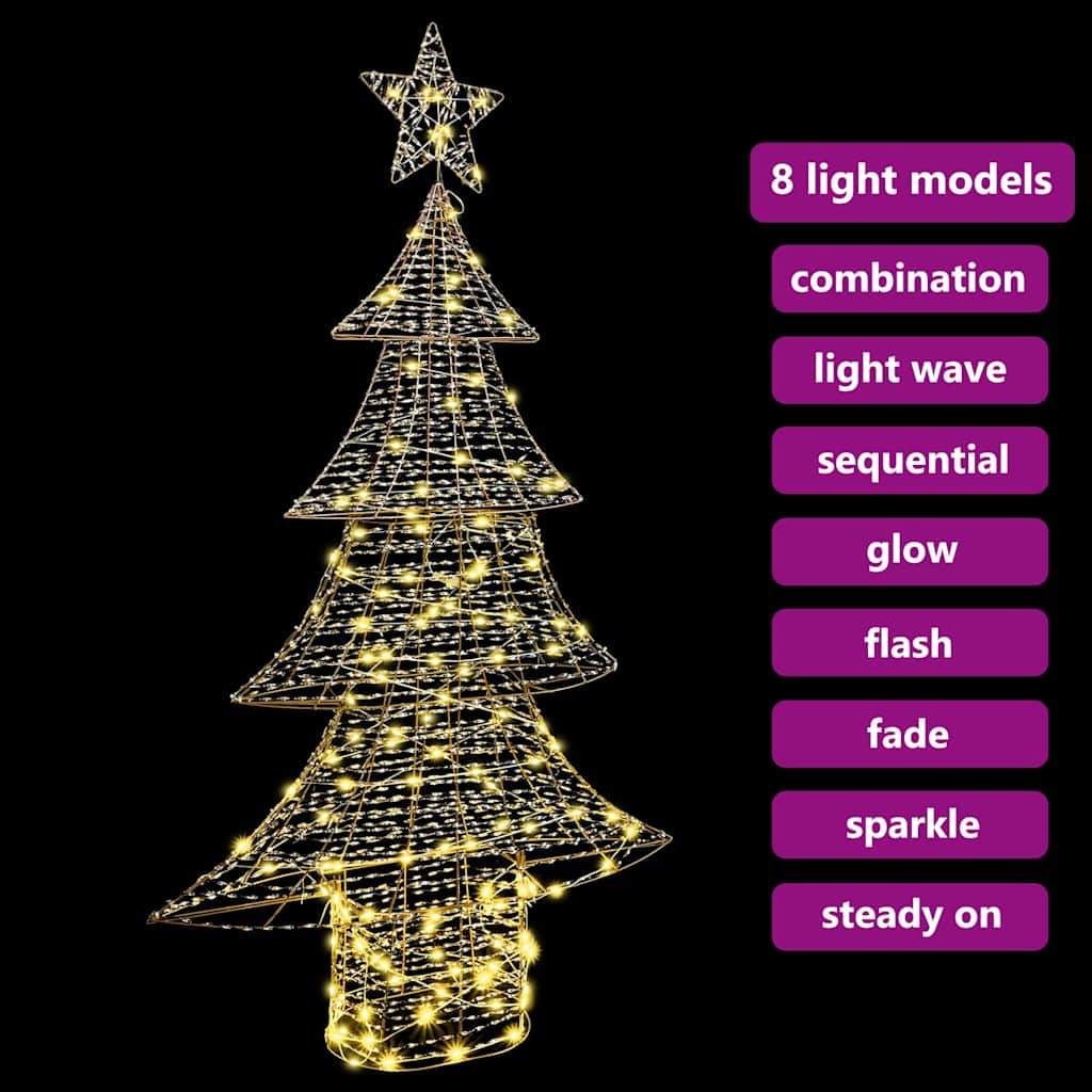 Weihnachtsbaum mit 160 LEDs Warmweiß 151 cm PET