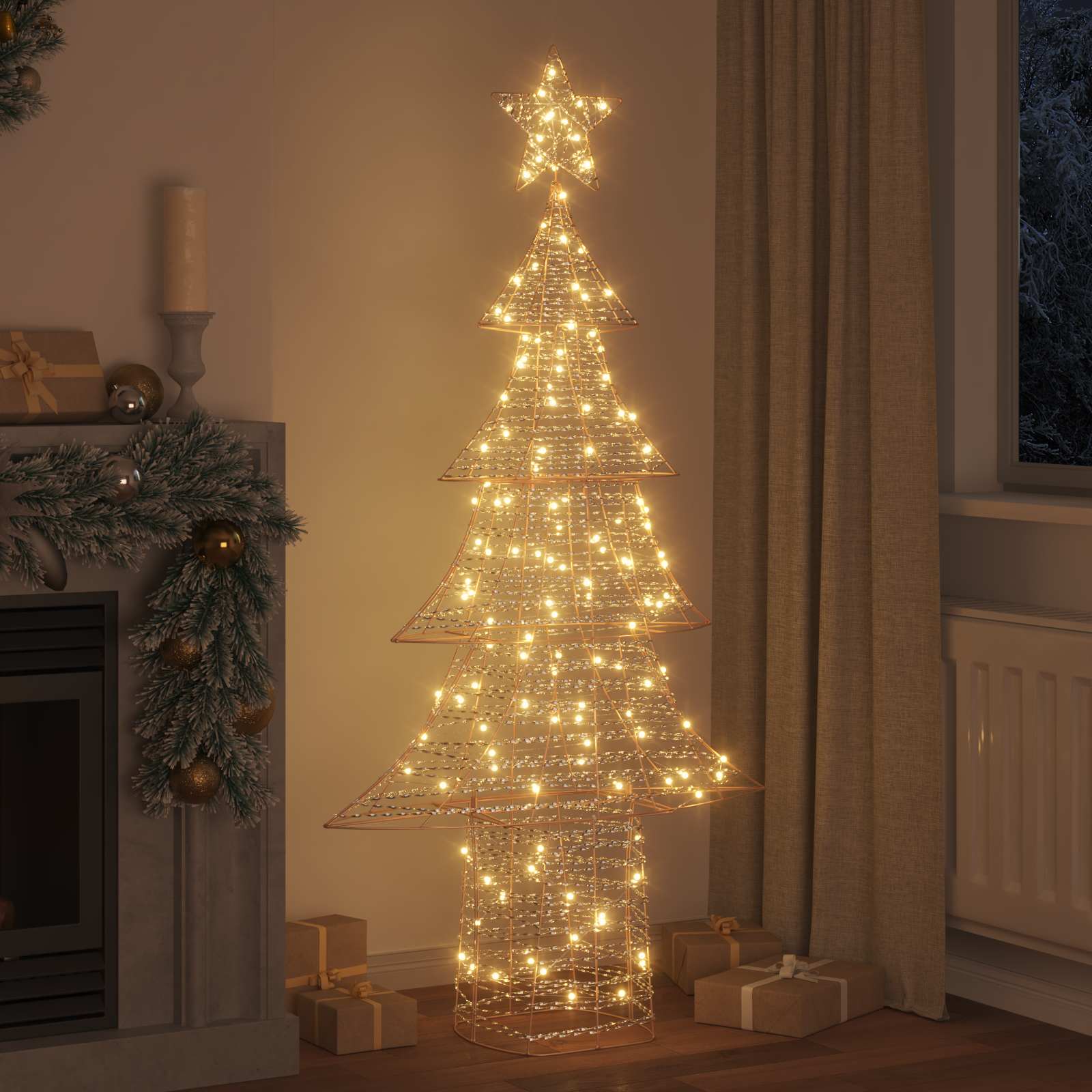 Weihnachtsbaum mit 240 LEDs Warmweiß 181 cm PET
