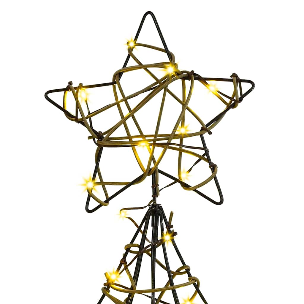 Weihnachtsbaum mit 120 LEDs Warmweiß 150 cm Rattan