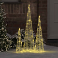 Weihnachtsbaum mit 90 LEDs 3 pcs Warmweiß 20 x 20 x 80 cm Acryl