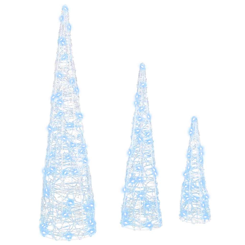 Weihnachtsbaum mit 90 LEDs 3 pcs Kaltweiß 20 x 20 x 80 cm Acryl