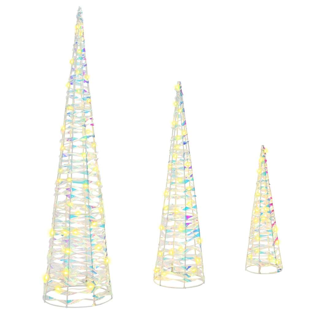 Weihnachtsbaum mit 90 LEDs 3 pcs Warmweiß 20 x 20 x 80 cm PET