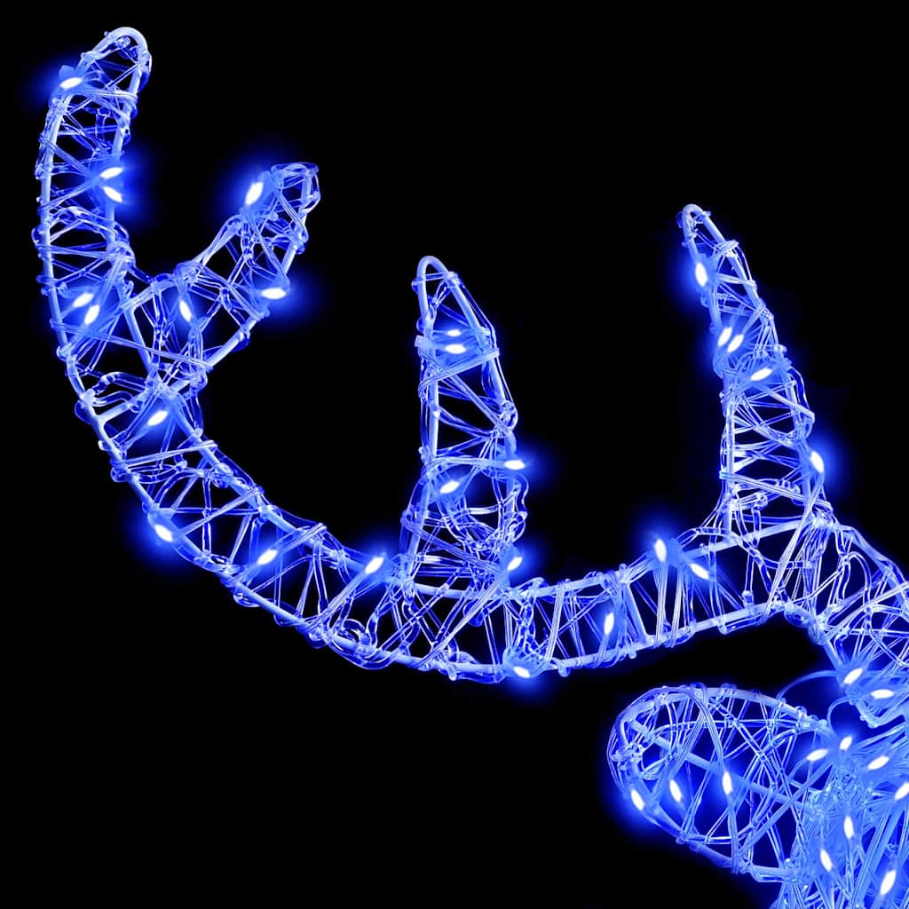 Rentierkopf mit 140 LEDs Blau 68 x 36,5 x 62,5 cm Acryl