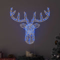 Rentierkopf mit 140 LEDs Blau 68 x 36,5 x 62,5 cm Acryl