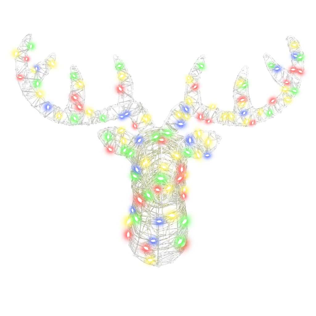 Rentierkopf mit 140 LEDs Bunt 68 x 36,5 x 62,5 cm Acryl